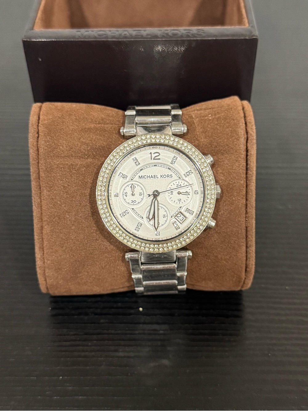 Michael Kors Dark Brown Embossed Jewelry Box
